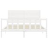 vidaXL Rama ł&oacute;żka bez materaca, biała, 160x200 cm, lite drewno sosnowe
