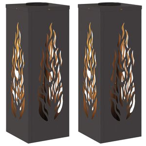 vidaXL Słoneczna LED lampa na ścieżkę 2 pcs Czarny