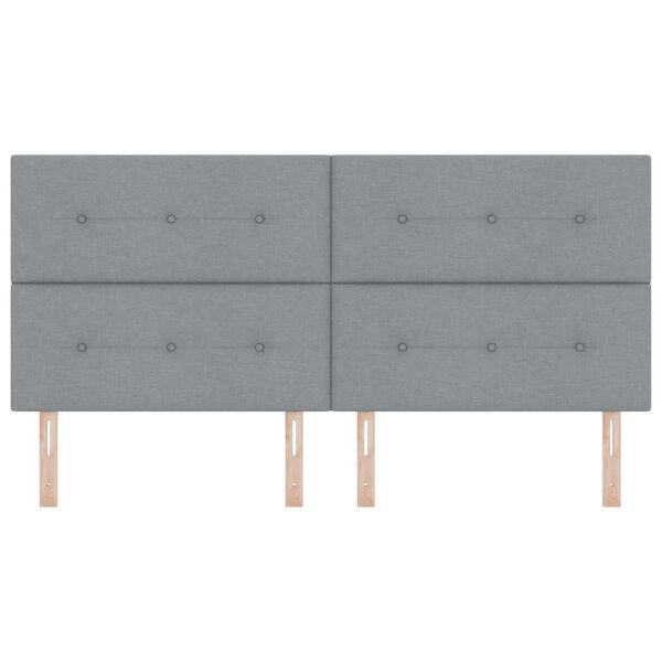 vidaXL Zagł&oacute;wek Z zagł&oacute;wkiem Jasnoszary 200 cm Sk&oacute;ra ekologiczna