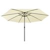vidaXL Parasol ogrodowy z LED, 400 cm, piaskowy