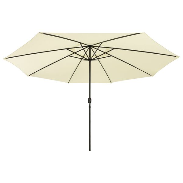 vidaXL Parasol ogrodowy z LED, 400 cm, piaskowy