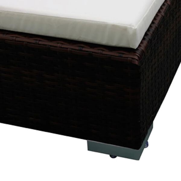 vidaXL 8-cz. zestaw wypoczynkowy do ogrodu, poduszki, rattan PE, brąz