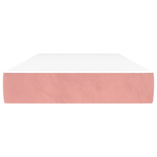 vidaXL Materac kieszeniowy, różowy, 90x190x20 cm, aksamit