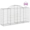 vidaXL Kosze gabionowe, 50 szt, 200x50x100/120cm, galwanizowane żelazo