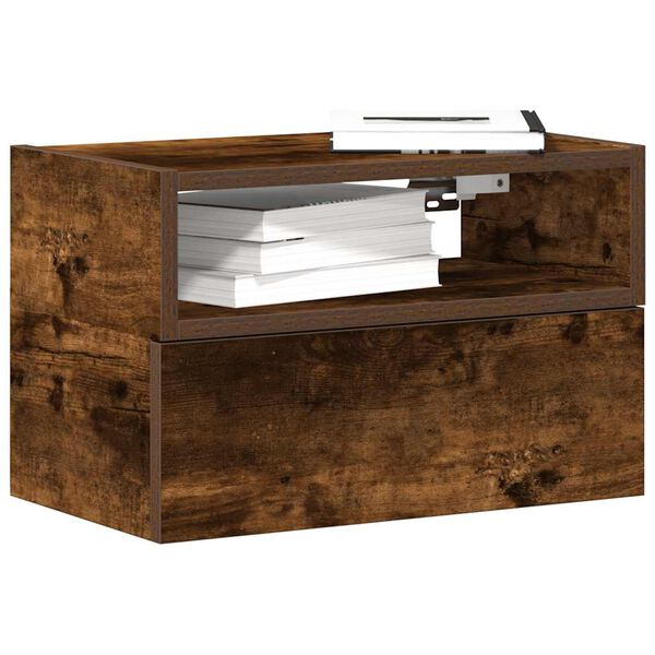 vidaXL Wiszące szafki nocne, 2 szt., przydymiony dąb, 45x26x28,5 cm