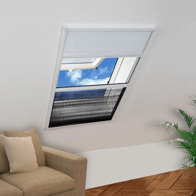 vidaXL Plisowana moskitiera okienna z roletą, aluminium, 60x80 cm