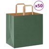vidaXL Torby papierowe 50 szt. z uchwytami zielone 26x17x25 cm