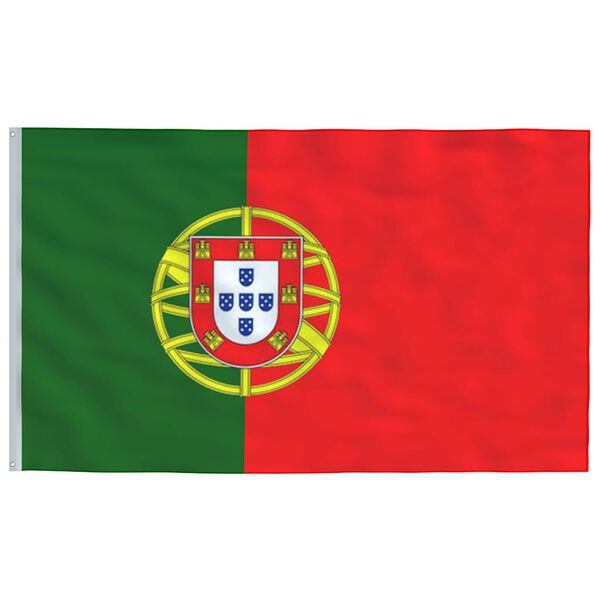 vidaXL Flaga Portugalii z masztem, 6,08 m, aluminium