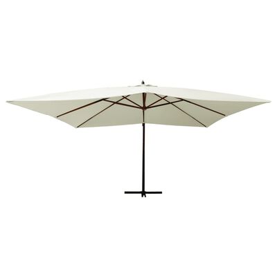 vidaXL Wiszący parasol z drewnianym słupkiem, 400x300 cm, piaskowy