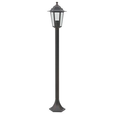 vidaXL Lampy ogrodowe, 110 cm, E27, aluminium, 6 szt., brązowe