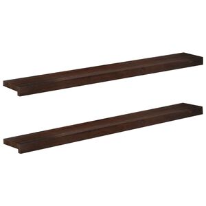 vidaXL Parapety 2 szt. Ciemny brąz 120 x 15 x 2 cm Drewno bukowe