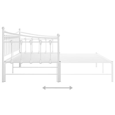 vidaXL Sofa z wysuwaną ramą łóżka, biała, metalowa, 90x200 cm