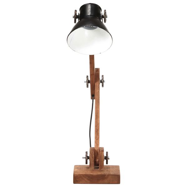 vidaXL Industrialna lampa stołowa, czarna, okrągła, 58x18x90 cm, E27