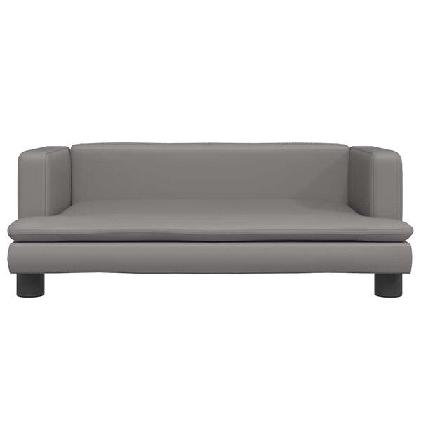 vidaXL Sofa dla dzieci, szara, 80x45x30 cm, sztuczna sk&oacute;ra