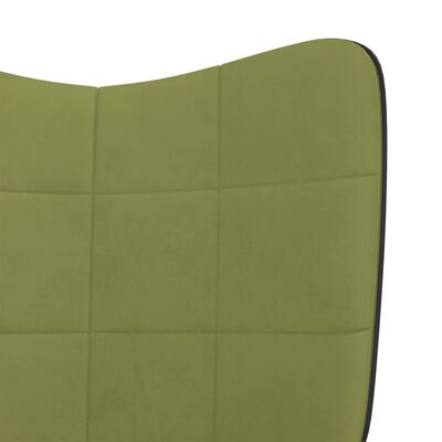 vidaXL Fotel bujany, jasnozielony, aksamit i PVC