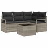 vidaXL Zestaw Sof 5 pcs Jasnoszary polirattan