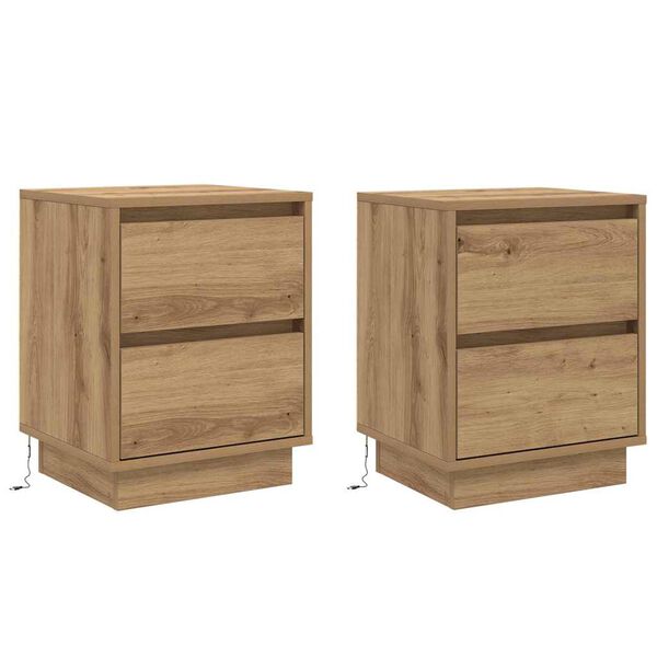 vidaXL Szafka Nocna 2 pcs Dąb rzemieślniczy 39 x 34,5 x 50 cm