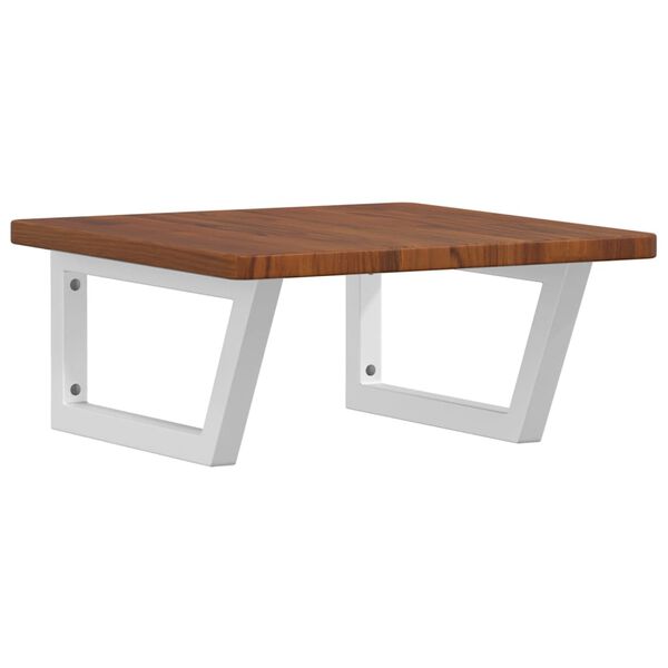 vidaXL P&oacute;łka ścienna pod umywalkę, stal i lite drewno dębowe