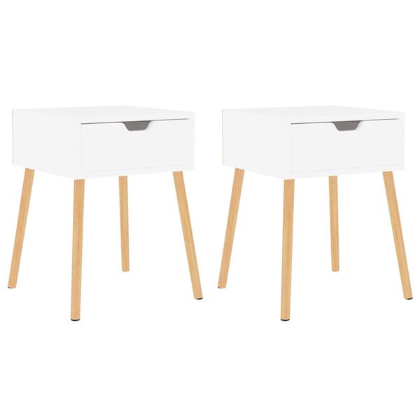 vidaXL Szafki nocne, 2 szt., wysoki połysk, białe, 40x40x56 cm