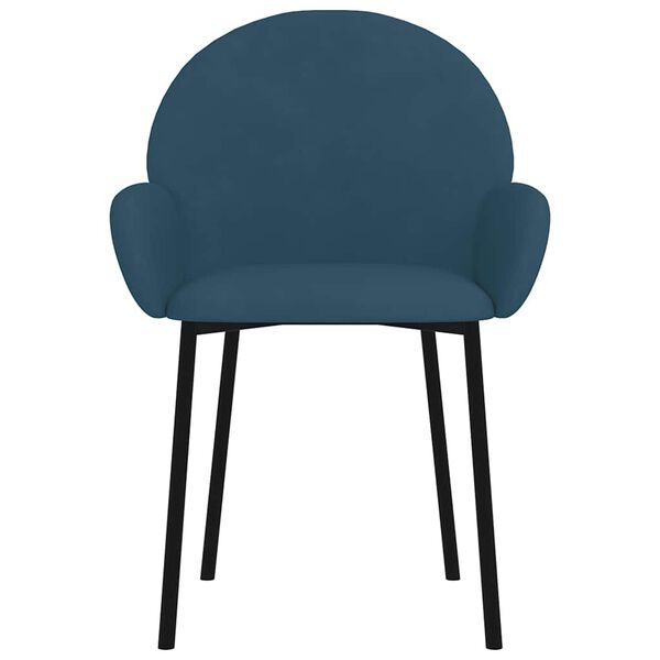 vidaXL Krzesła stołowe, 2 szt., niebieskie, aksamitne