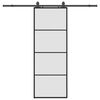 vidaXL Drzwi przesuwne z zestawem okuć czarne 76x205 cm ESG szkło