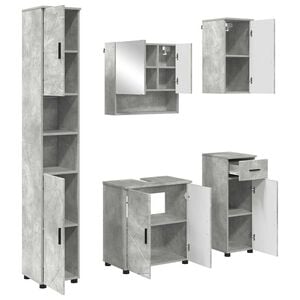 vidaXL Zestaw mebli łazienkowych z szufladą 5 pcs Betonowy szary