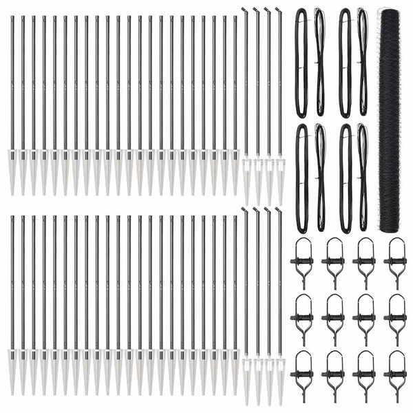 vidaXL Ogrodzenie z słupkami Szary 1.6 x 100 m Stal pokryta PCV