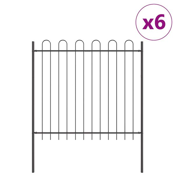 vidaXL Ogrodzenie Ogrodowe 6 pcs Szary 10,2 x 1,5 m