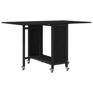 vidaXL Składany st&oacute;ł jadalny z k&oacute;łkami 130 x 80 x 76,5 cm