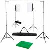 vidaXL Fotograficzny zestaw studyjny z lampami softbox i tłem