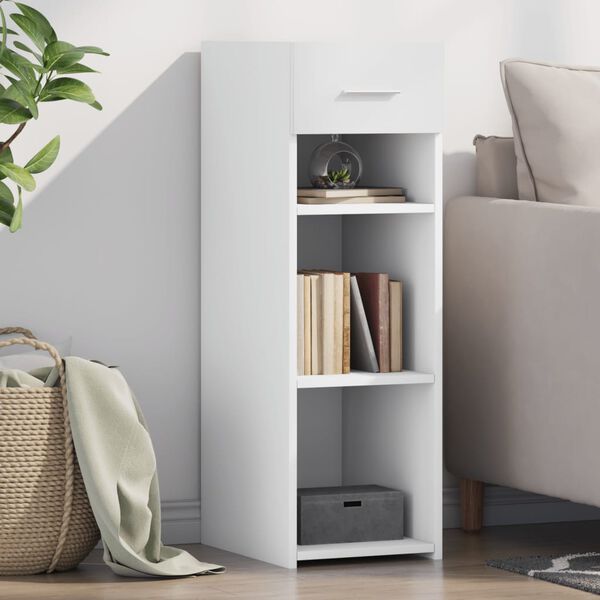 vidaXL Szafka, biała, 30x42,5x93 cm, materiał drewnopochodny