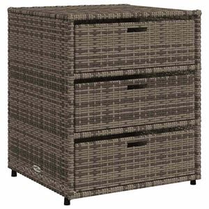 vidaXL Szafka ogrodowa, szara, 55x59x69 cm, polirattan