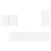 vidaXL Zestaw szafki pod telewizor na ścianę 4 pcs Wysoki połysk biały