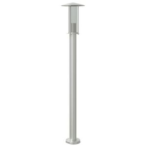 vidaXL Lampa ogrodowa na słupku, srebrna, 100 cm, stal nierdzewna