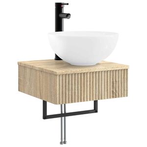 vidaXL Umywalka montowana na ścianie dąb Sonoma 40 x 41 x 40,5 cm