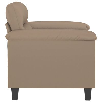vidaXL Fotel, kolor cappuccino, 60 cm, obity sztuczną skórą