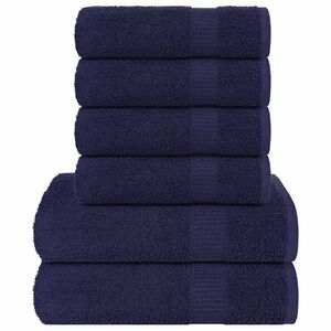 vidaXL 6-cz. zestaw ręcznik&oacute;w, FROGN, granat, 360 g/m&sup2;