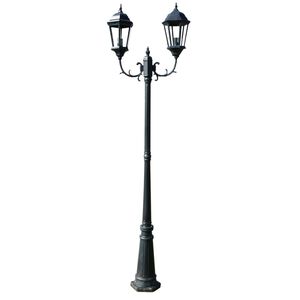 vidaXL Stojąca lampa ogrodowa 2-ramienna, 230 cm, ciemnozielona/czarna