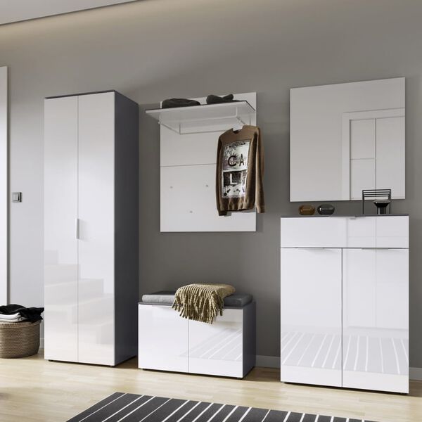 Germania Wieszak na płaszcze GW-Rimini, 75x30x101, cm, grafit i biel