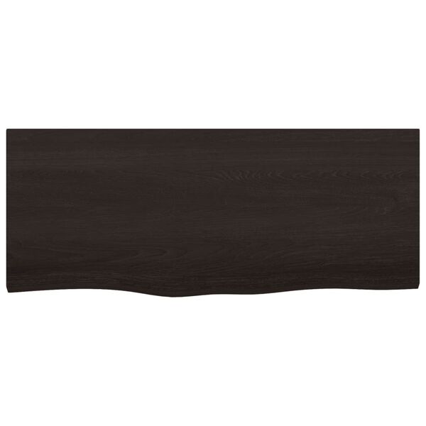 vidaXL Blat stołu, ciemnobrązowy, 100x40x(2-6) cm, lite drewno dębowe