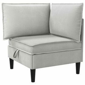 vidaXL Rogowa Sofa z Przechowywaniem jasnoszary Welur