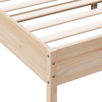 vidaXL Rama łóżka z wezgłowiem, 135x190 cm, lite drewno sosnowe
