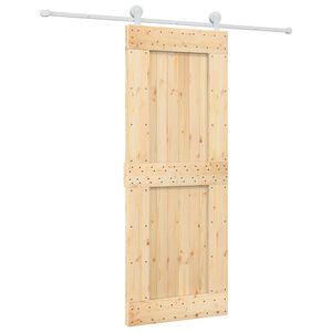 vidaXL Drzwi przesuwne Naturalne i białe 80 x 210 cm