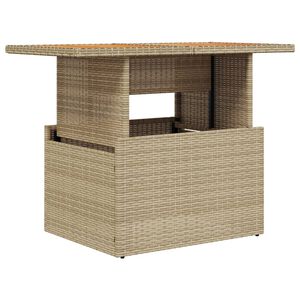 vidaXL St&oacute;ł ogrodowy, beżowy, 100x55x73 cm, polirattan i akacja