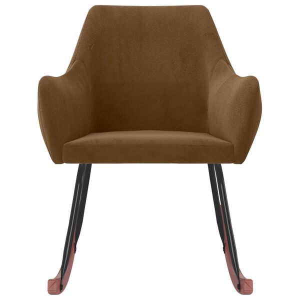 vidaXL Fotel bujany, brązowy, tapicerowany aksamitem