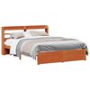 vidaXL Ramka ł&oacute;żka Z zagł&oacute;wkiem 2 pcs Woskowy Brąz Lite drewno sosnowe