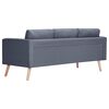 vidaXL Sofa 3-osobowa, materiałowa, ciemnoszara