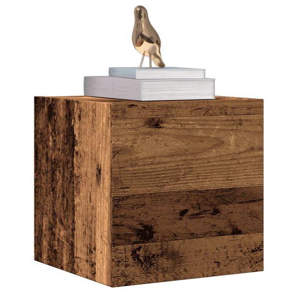 vidaXL Wisząca szafka telewizyjna, stare drewno, 30,5x30x30 cm