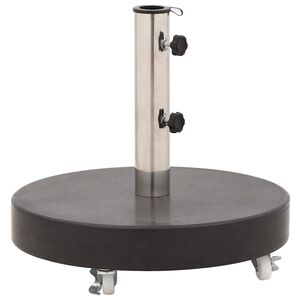 vidaXL Podstawa pod parasol, granitowa, 30 kg, okrągła, czarna