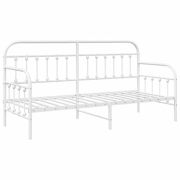 vidaXL Rama ł&oacute;żka dziennego Biały 75 x 190 cm Stal malowana proszkowo
